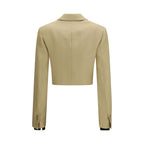 Max Mara Beige Linen Denim Jacket Max Mara
