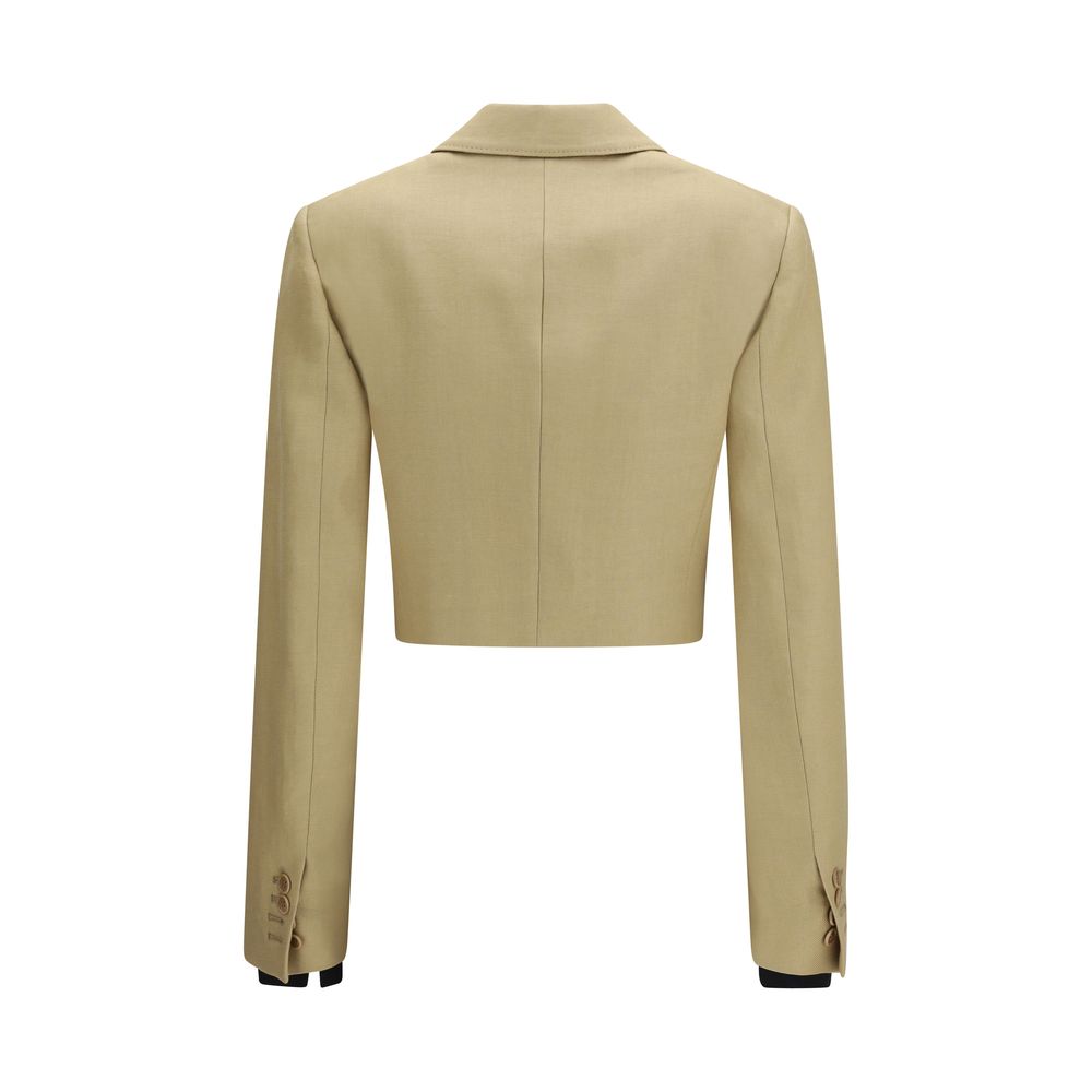 Max Mara Beige Linen Denim Jacket Max Mara