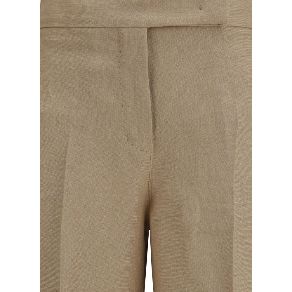 Max Mara Beige Linen Casual Pants Max Mara