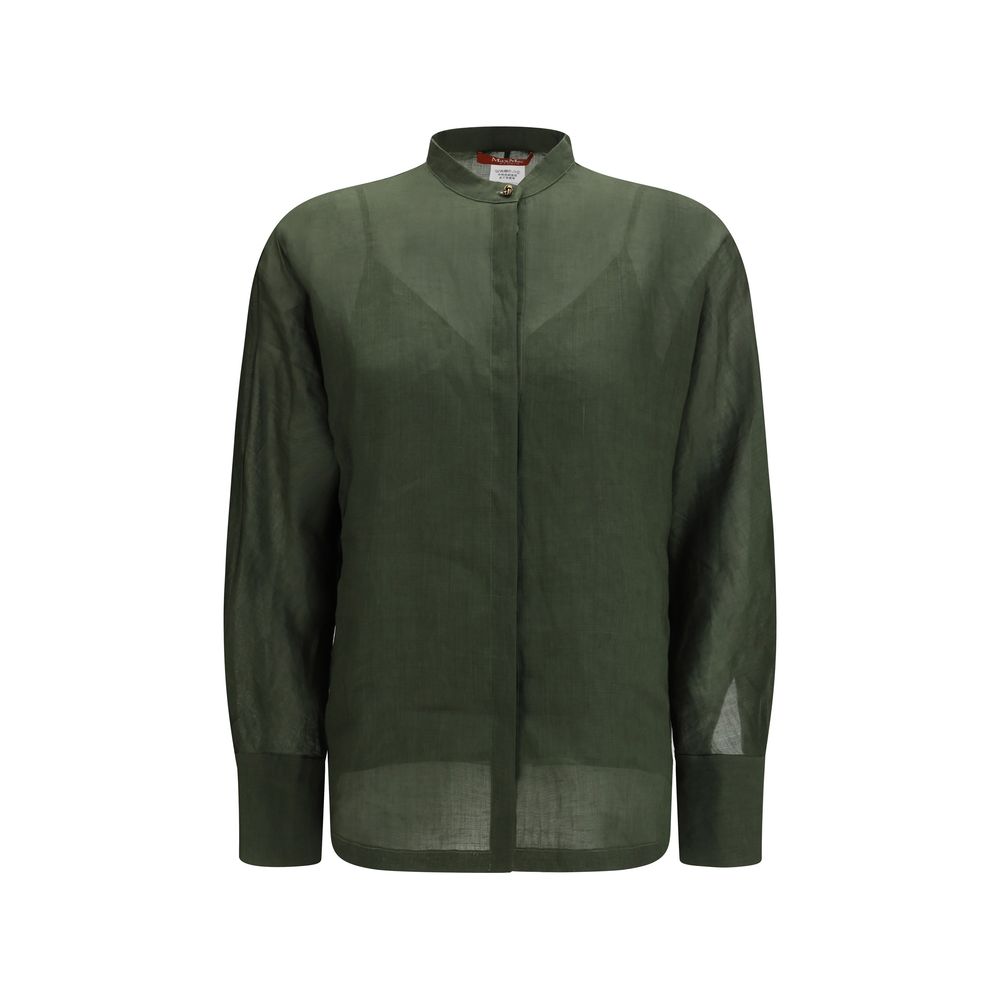 Max Mara Bicolor Ramie Dress Shirt Max Mara