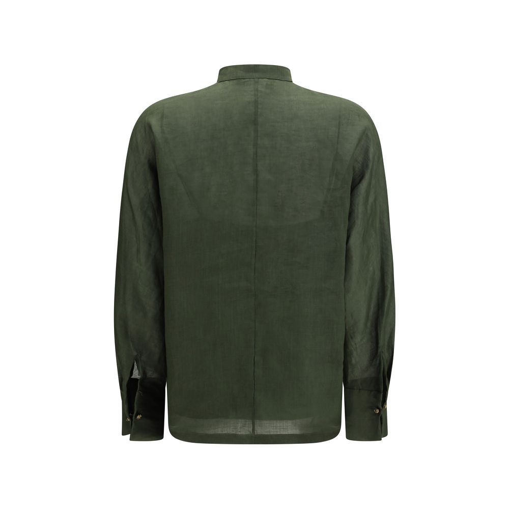 Max Mara Bicolor Ramie Dress Shirt Max Mara