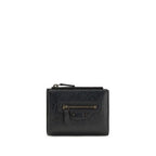 Balenciaga black lamb leather Ovis Aries wallet with sleek design and minimal branding.