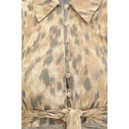 Ganni Beige Recycled Polyester Blouse - Eljoys Fashion 