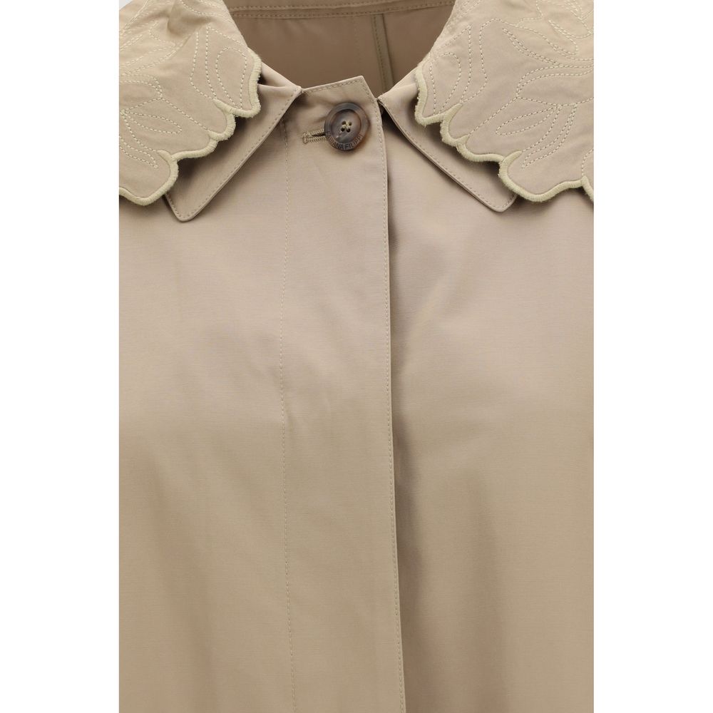 Fabiana Filippi Beige Polyester Coat Fabiana Filippi