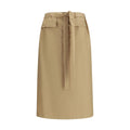 Fabiana Filippi Beige Cotton Midi Skirt Fabiana Filippi