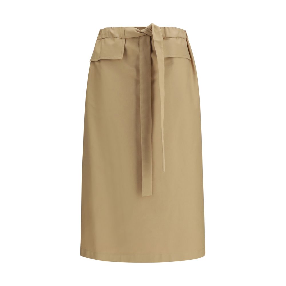 Fabiana Filippi Beige Cotton Midi Skirt Fabiana Filippi