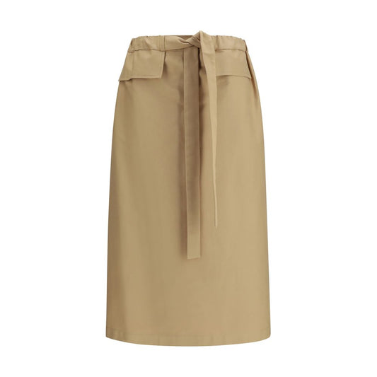 Fabiana Filippi Beige Cotton Midi Skirt Fabiana Filippi