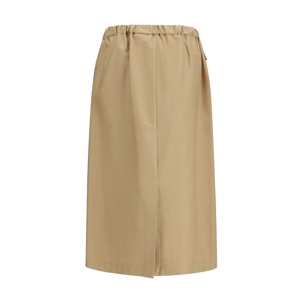 Fabiana Filippi Beige Cotton Midi Skirt Fabiana Filippi
