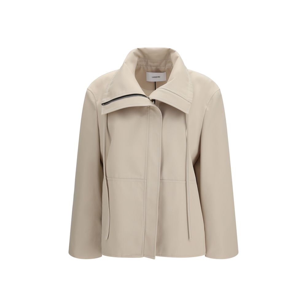 Lardini Beige Polyester Full-Length Jacket Lardini