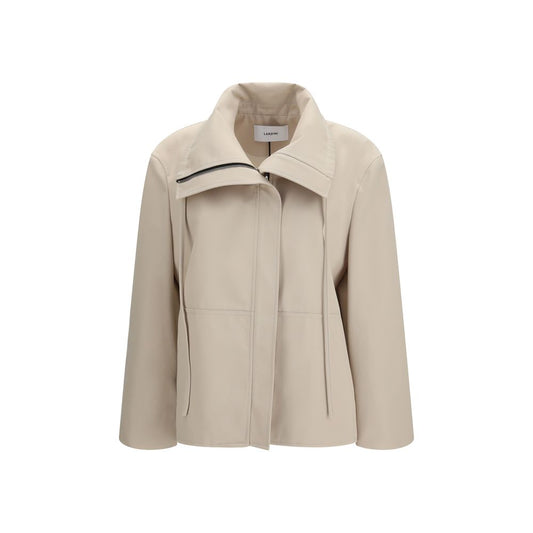 Lardini Beige Polyester Full-Length Jacket Lardini
