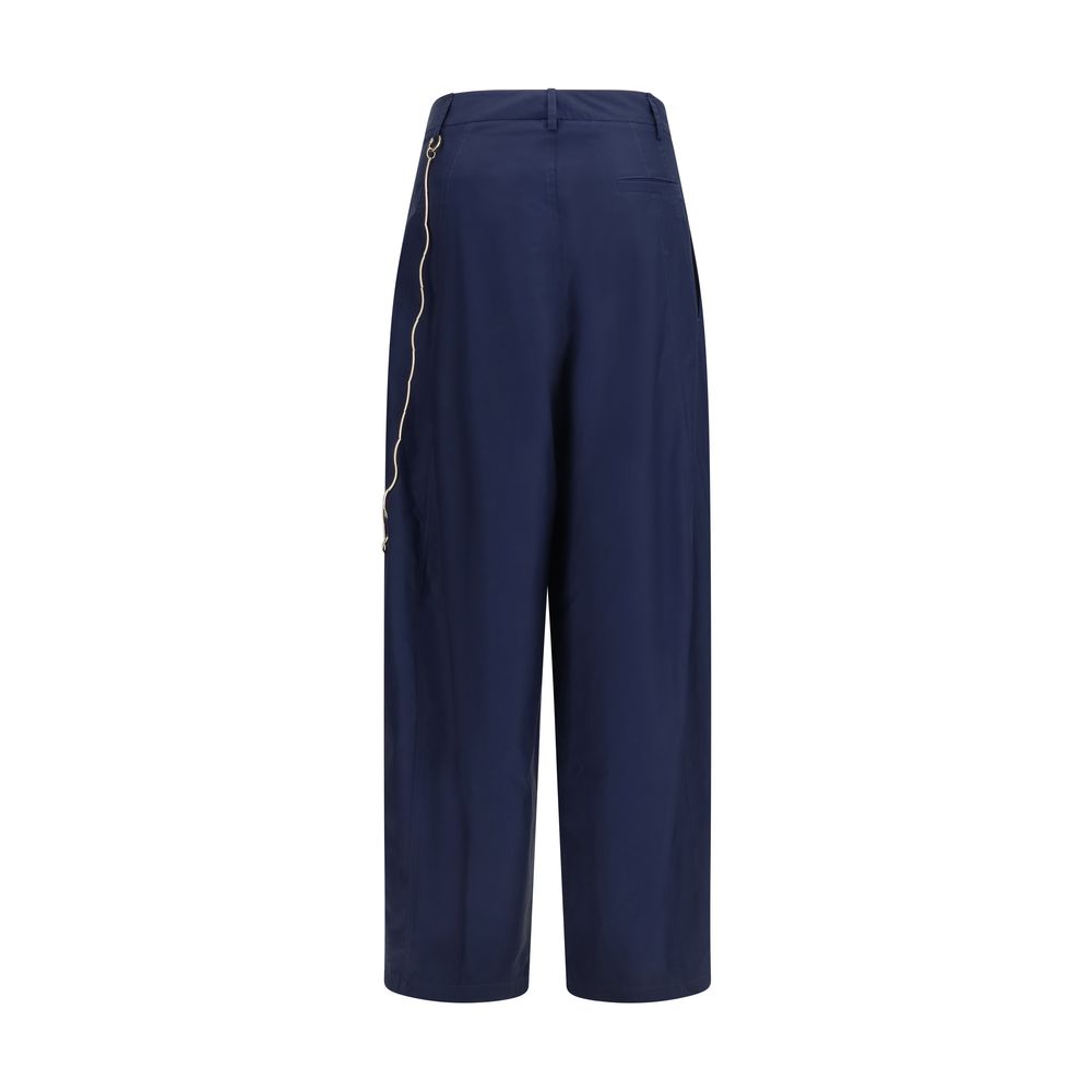 Darkpark Blue Cotton Casual Pants Darkpark