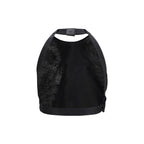 Max Mara Black Silk Pattern Shirt