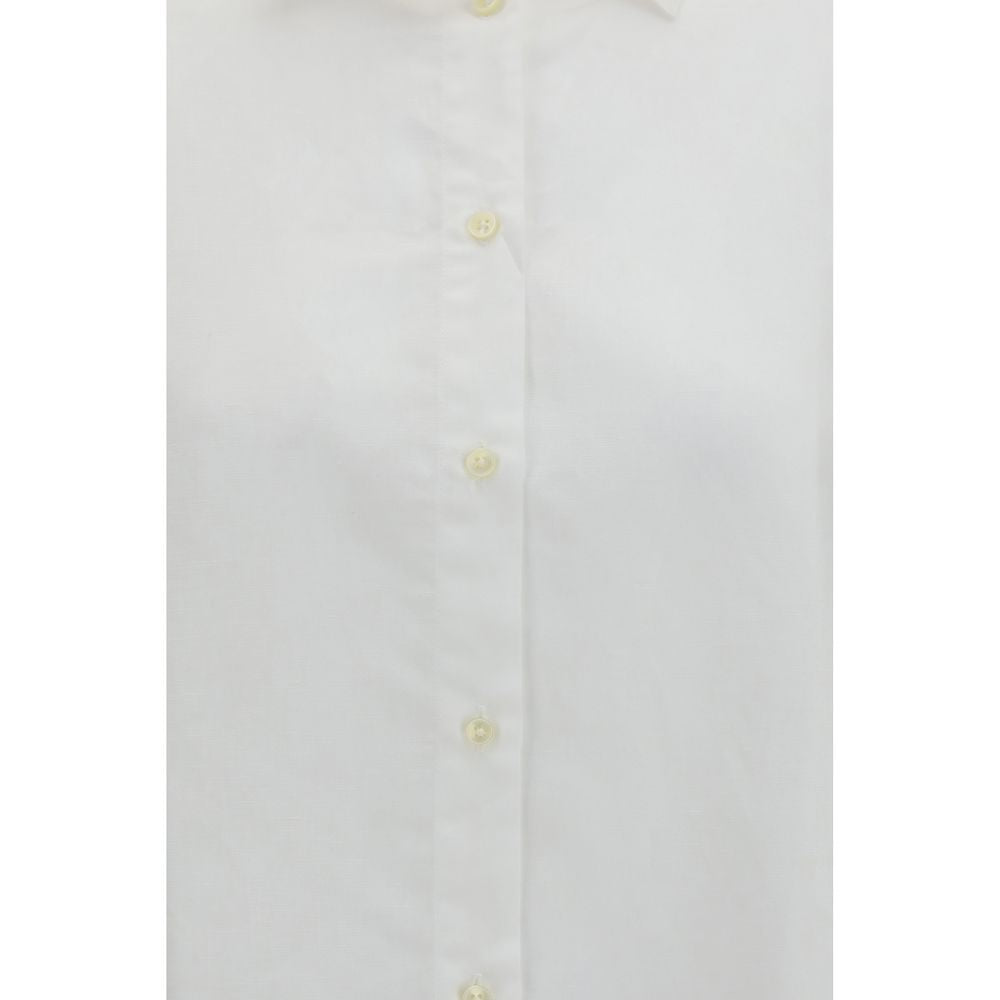 Deperlu White Linen Shirt Deperlu