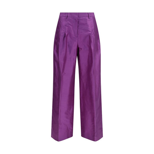 Sara Roka Purple Silk Casual Pants Sara Roka