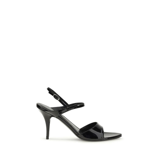 Balenciaga Black Calf Leather Bos Taurus Stiletto Heel Sandals Balenciaga