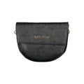 Mario Valentino Nero polyurethane women's bag with sleek design and silver hardware, featuring a top handle and adjustable strap.