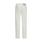 MooRER White Cotton Straight-Leg Jeans