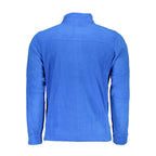 Gianmarco Venturi blue polyester men's sweatshirt with a relaxed fit and crew neckline, displayed on a hanger.