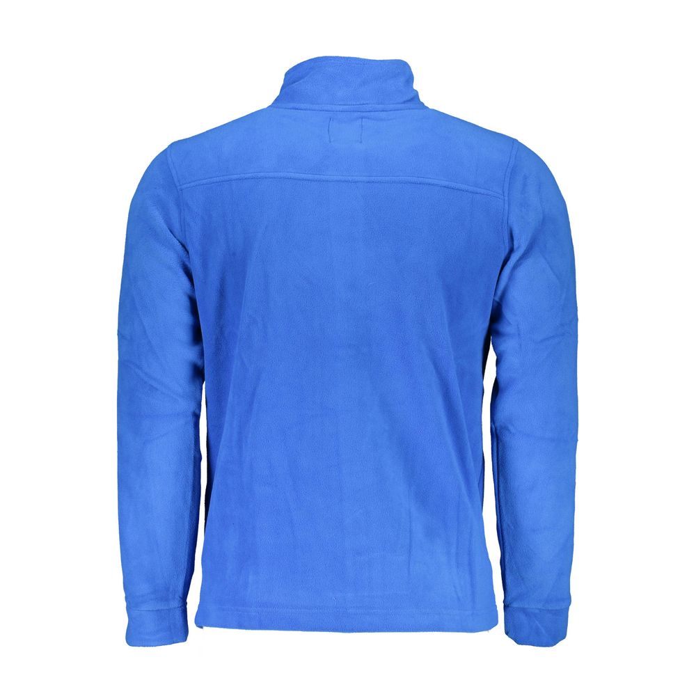 Gianmarco Venturi blue polyester men's sweatshirt with a relaxed fit and crew neckline, displayed on a hanger.