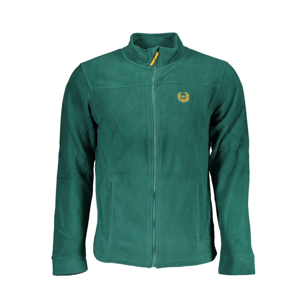 Gianmarco Venturi Verde polyester men's sweatshirt with a relaxed fit and crew neckline, showcasing a casual, comfortable style.