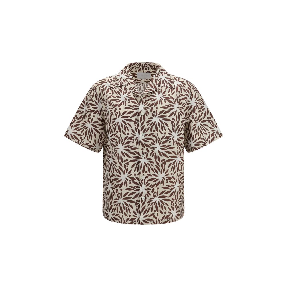 Prada Brown Cotton Pattern Shirt Prada