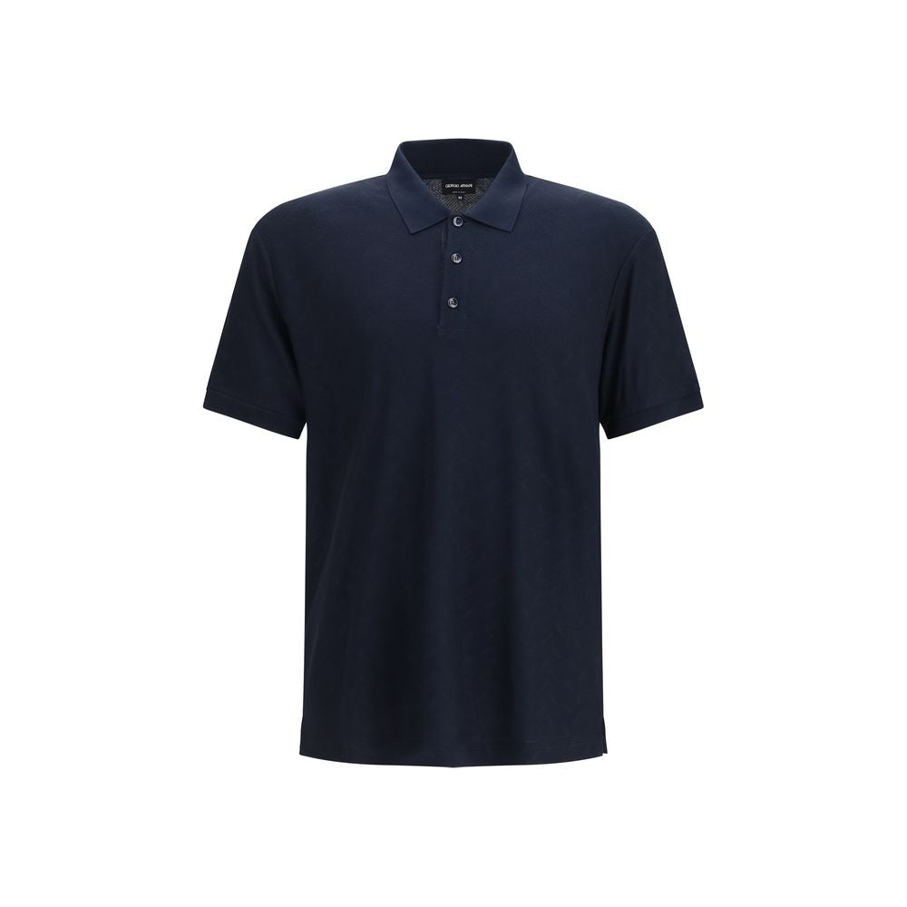 Giorgio Armani Blue Viscose Polo Shirt Giorgio Armani
