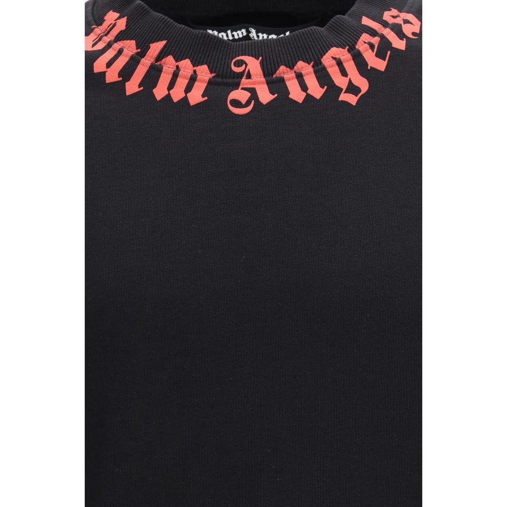 Palm Angels Black Cotton Sweatshirt Palm Angels