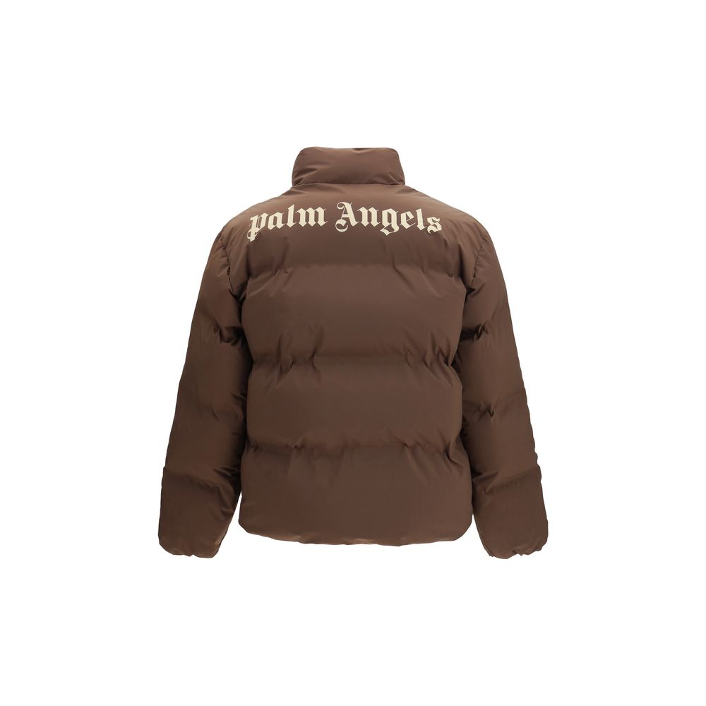 Palm Angels Brown Polyamide Full-Length Jacket Palm Angels