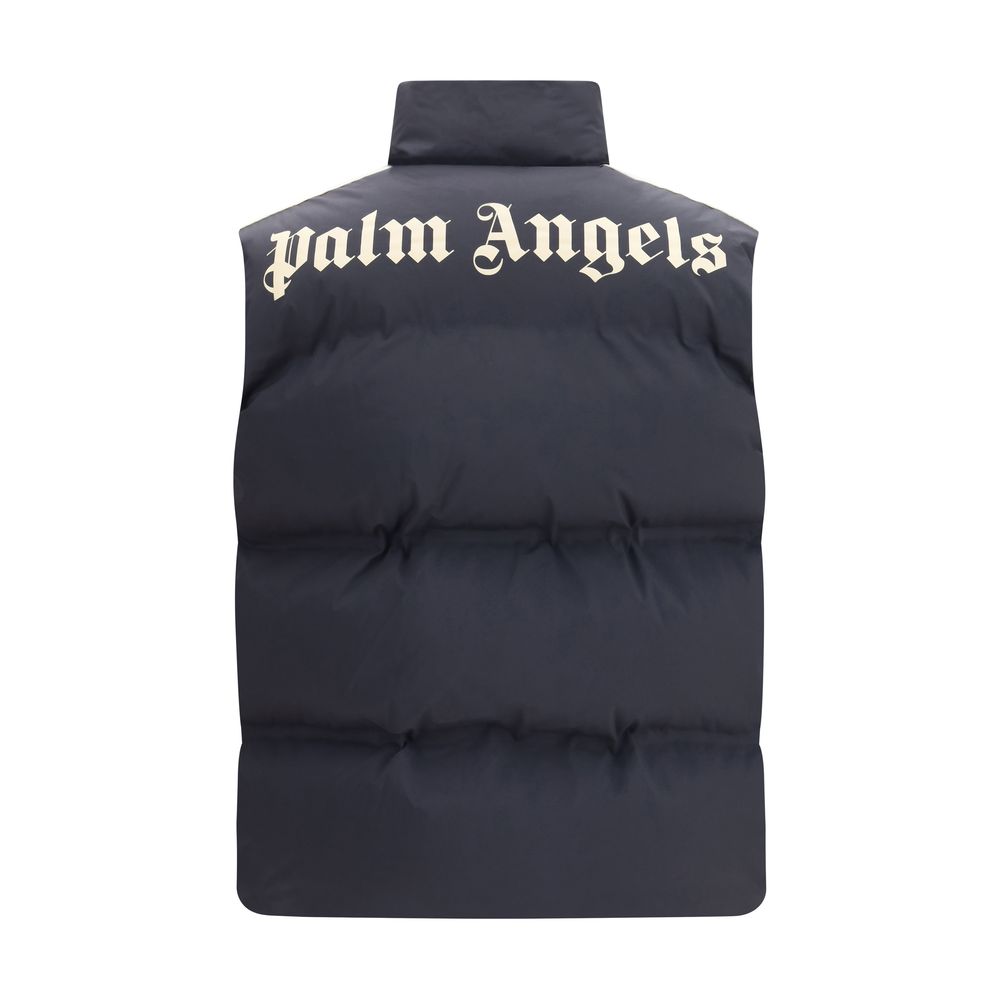 Palm Angels Black Polyamide Sleveless Jacket Palm Angels