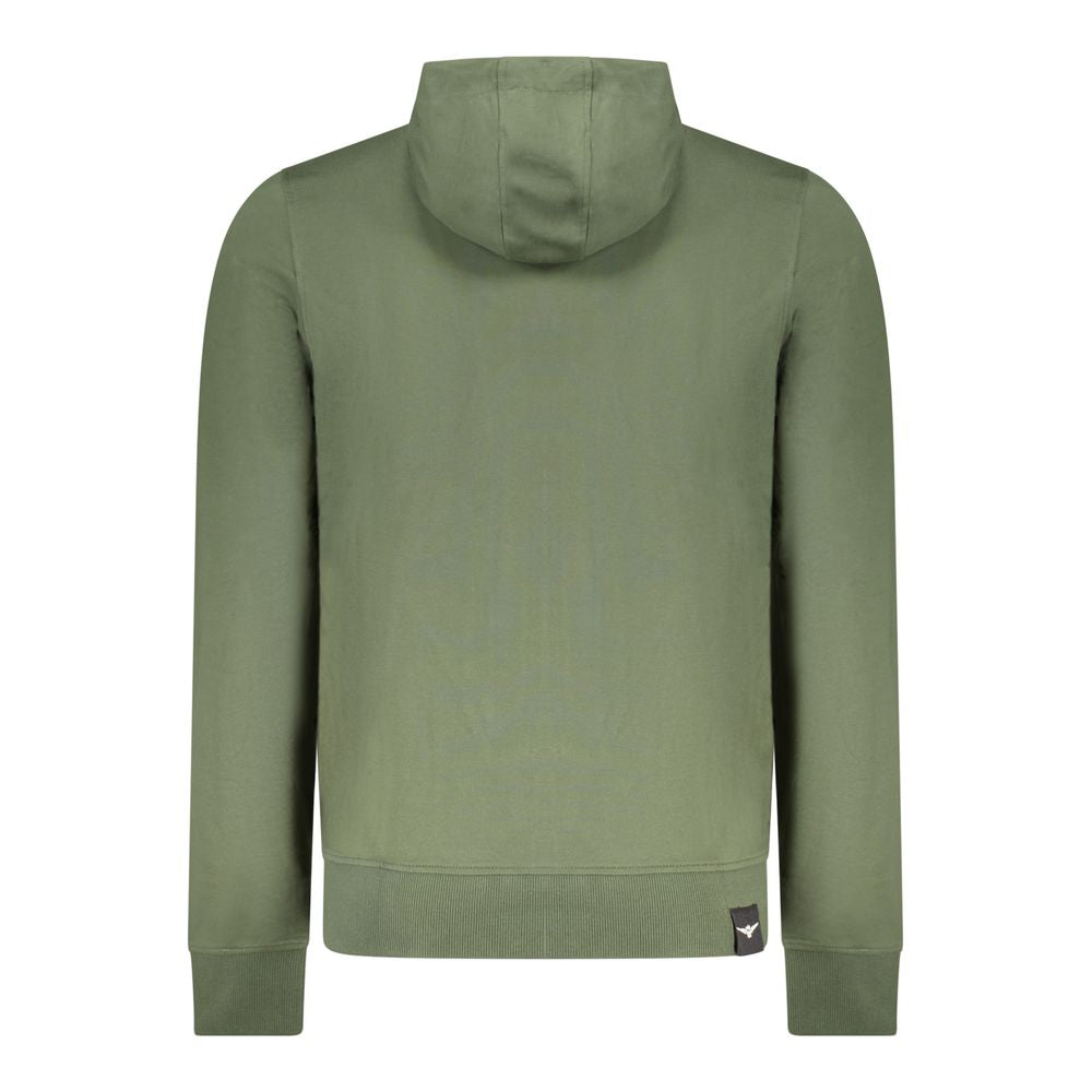Accademia Militare blue cotton men's hoodie with front pocket and hood, casual military-inspired sweatshirt for men.