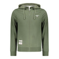 Green cotton hoodie for men by Accademia Militare featuring a front logo and casual fit.