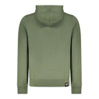 Green cotton hoodie for men by Accademia Militare, featuring a casual fit and military-inspired design.