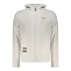 White cotton men's hoodie from Accademia Militare with logo detail, casual fit, and hooded design.