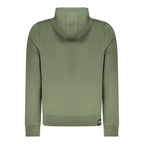 Green cotton hoodie for men by Accademia Militare, featuring a comfortable fit and casual military-inspired style.