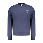 Blue cotton men's sweatshirt by Accademia Militare with a crew neck and logo detail, casual and comfortable for everyday wear.