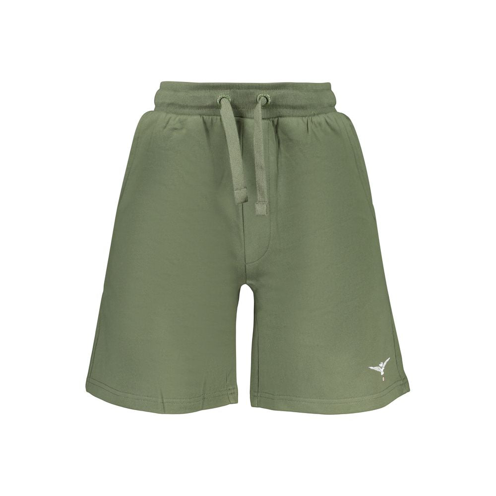 Accademia Militare Verde cotton men's shorts with side pockets and a relaxed fit, suitable for casual wear.
