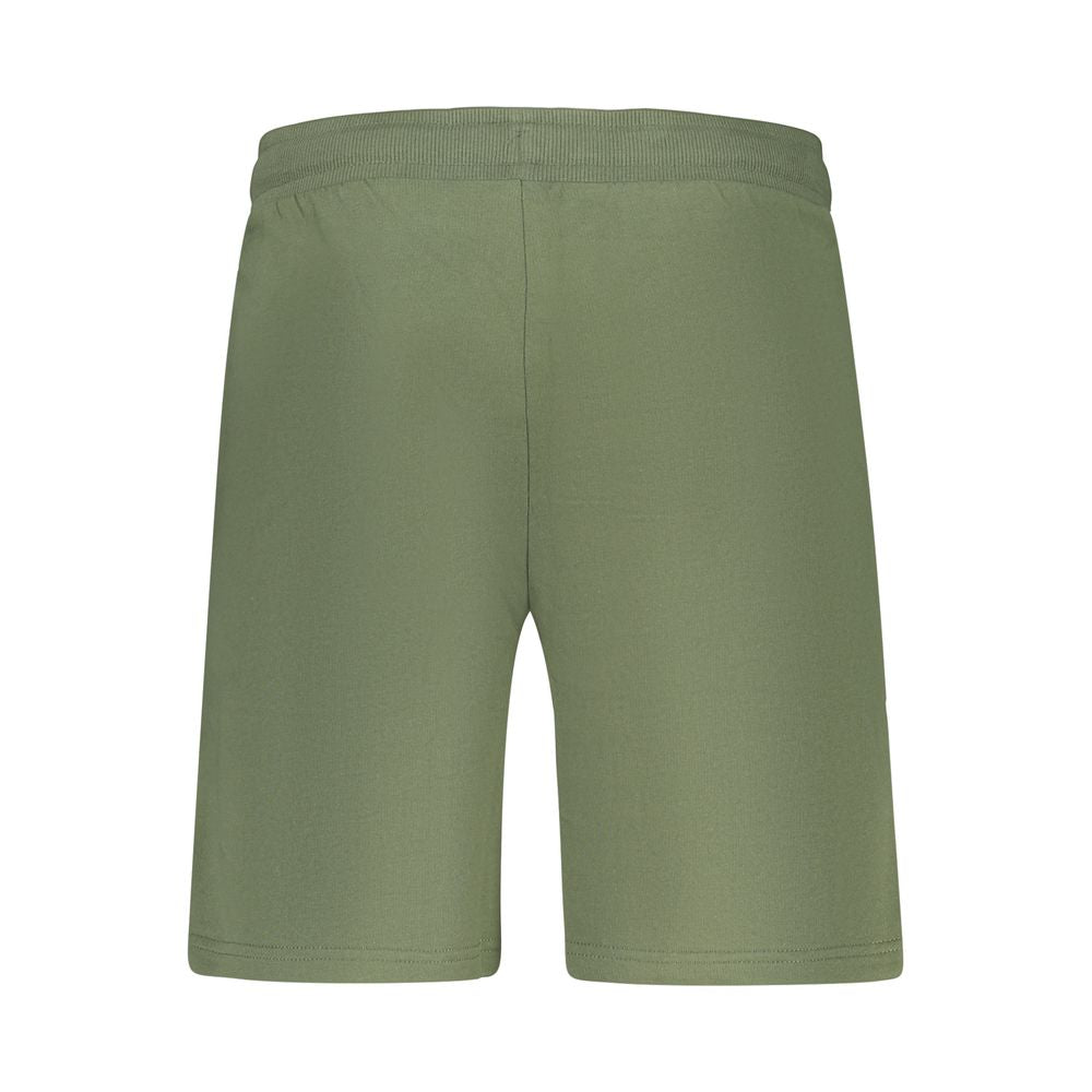 Accademia Militare Verde cotton men's shorts with front pockets and a relaxed fit, perfect for casual wear.