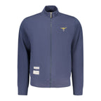 Blue cotton men's sweatshirt from Accademia Militare with a crew neck and casual fit, featuring subtle branding details.