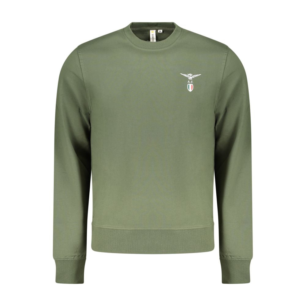Black cotton men's sweatshirt by Accademia Militare featuring a crew neck and minimalist design.
