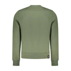 Black cotton men's sweatshirt by Accademia Militare with a crew neck and minimalist design, displayed on a plain background.