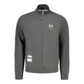 Black cotton men's sweatshirt from Accademia Militare with a crew neck and logo detail, casual and comfortable fit.