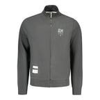 Black cotton men's sweatshirt from Accademia Militare with a crew neck and logo detail, casual and comfortable fit.
