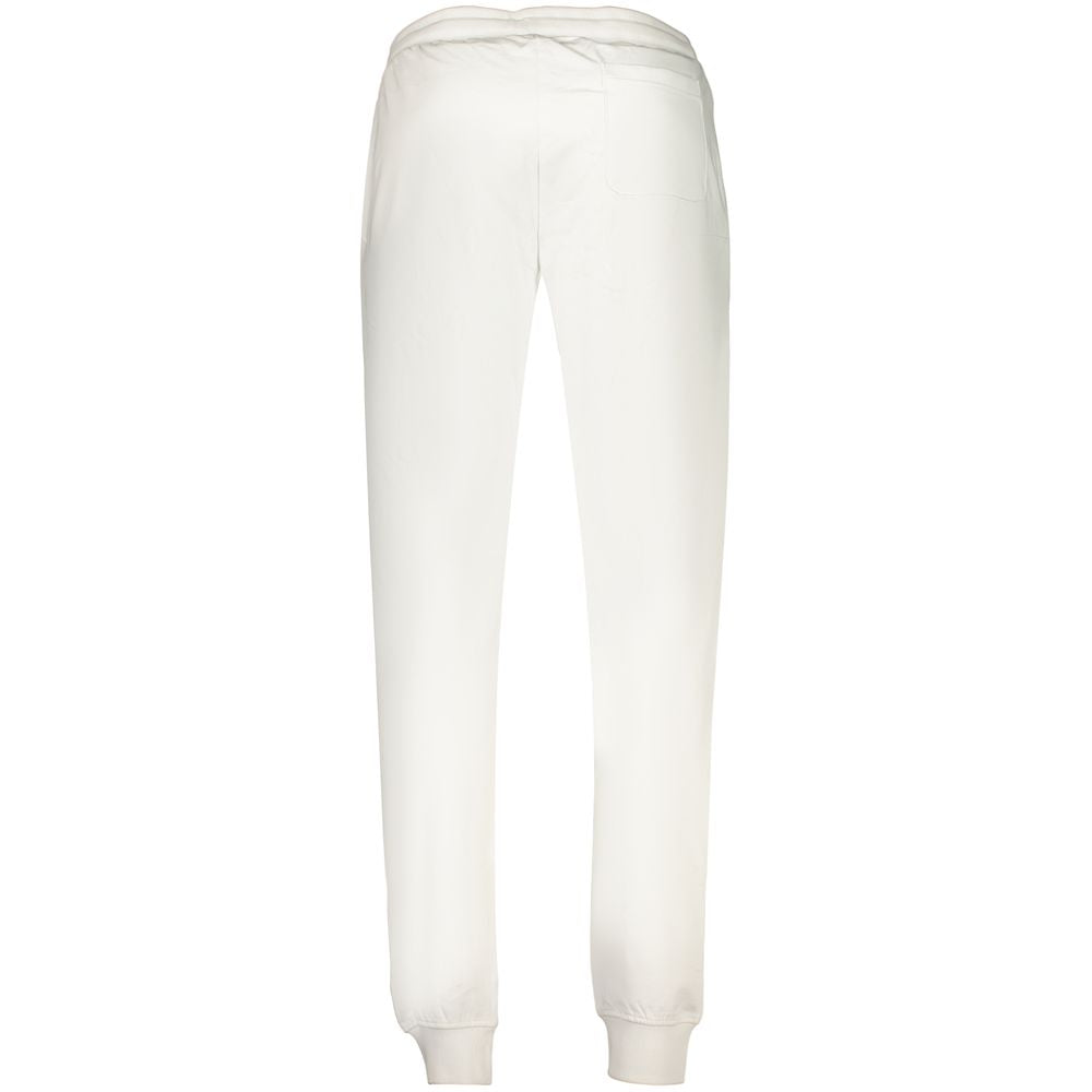 White cotton men's trousers from Accademia Militare, featuring a tailored fit with classic style and front pockets.