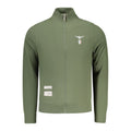 Green cotton men's sweatpant from Accademia Militare with a relaxed fit and elastic waistband, ideal for casual wear.