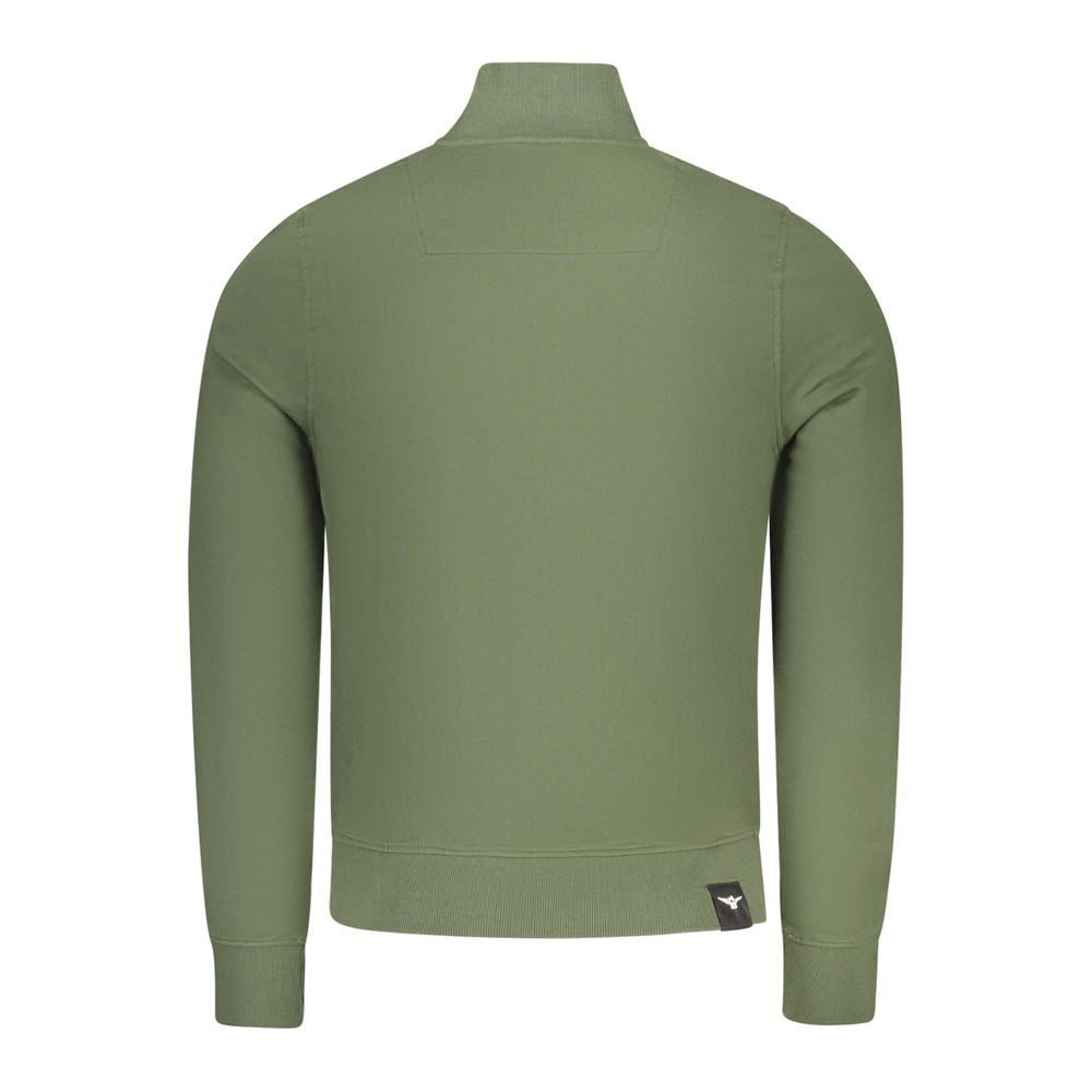 Accademia Militare Verde cotton men's sweatpants with elastic waistband and cuffed ankles, casual athletic style.