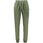 Accademia Militare green cotton men's trousers displayed, showcasing a tailored fit with front pockets and belt loops.