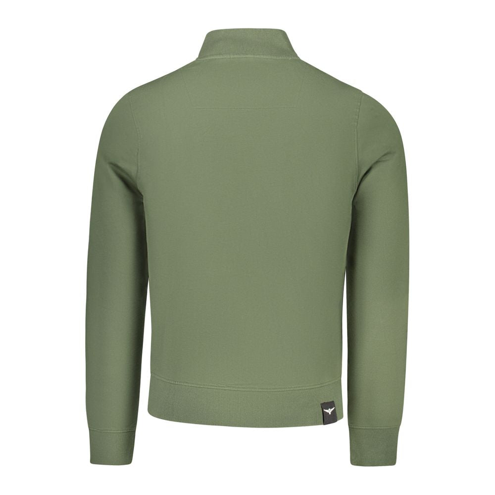 Accademia Militare green cotton sweatshirt for men, featuring a casual fit and military-inspired design.