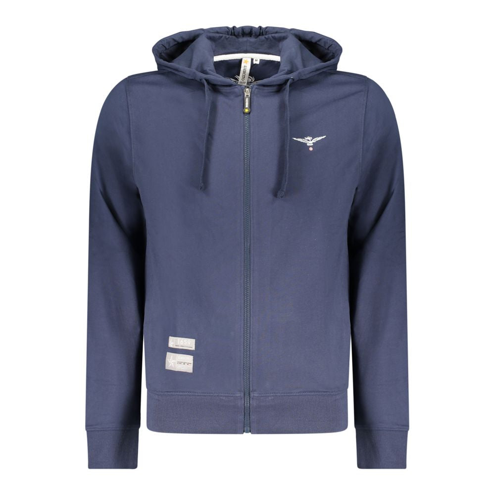 Black cotton men's sweatshirt with "Accademia Militare" logo, featuring a classic crewneck design and casual fit.