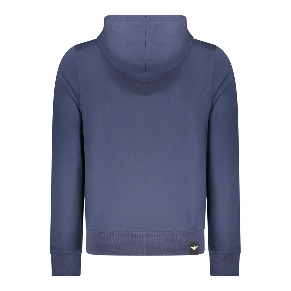 Black cotton men's sweatshirt with "Accademia Militare" logo, casual fit, featuring a crew neckline and long sleeves.