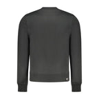 Black cotton men's sweatshirt by Accademia Militare featuring a classic crew neck and minimalist design.
